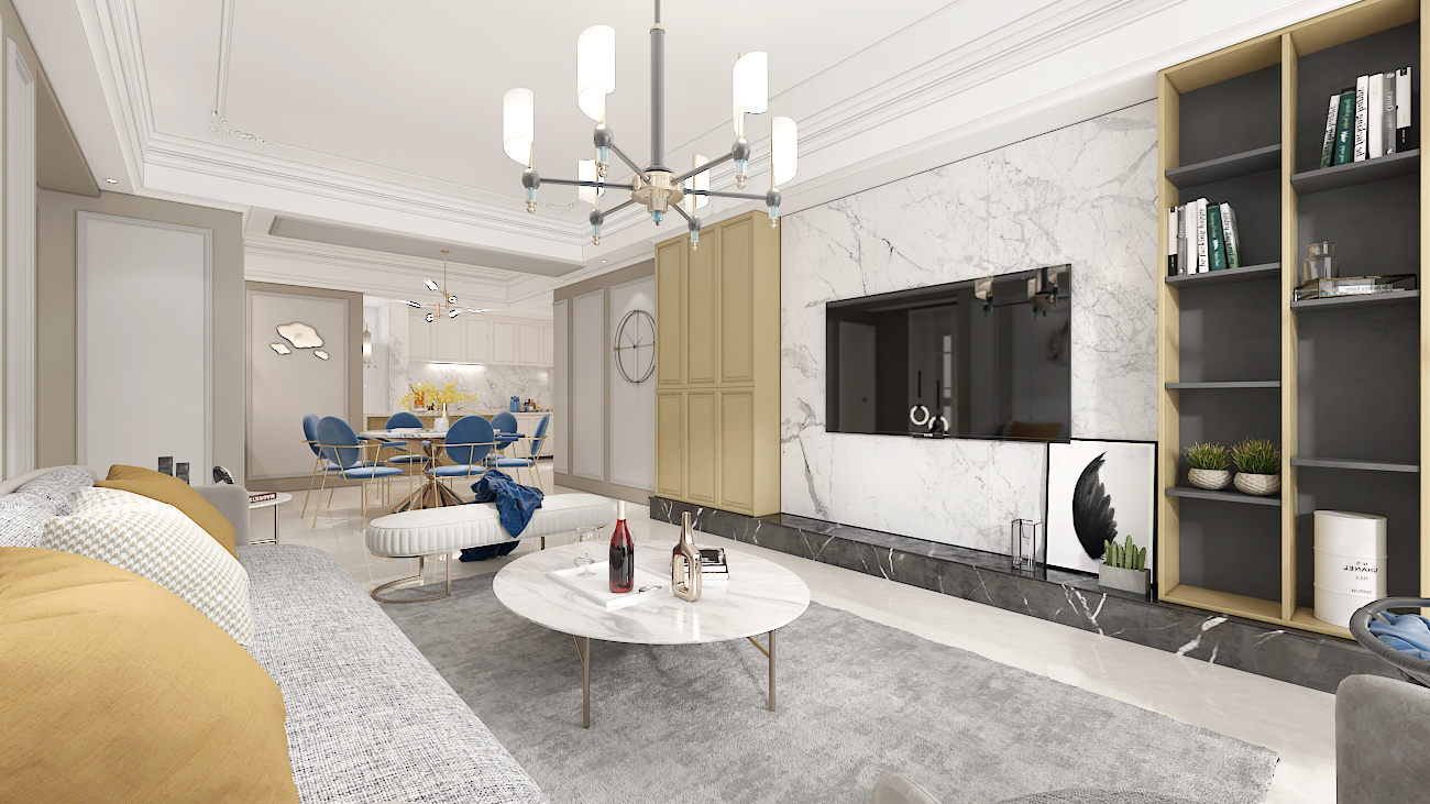 昆明銀海櫻花語現(xiàn)代二居室裝修效果圖_85平米25萬裝修設(shè)計案例