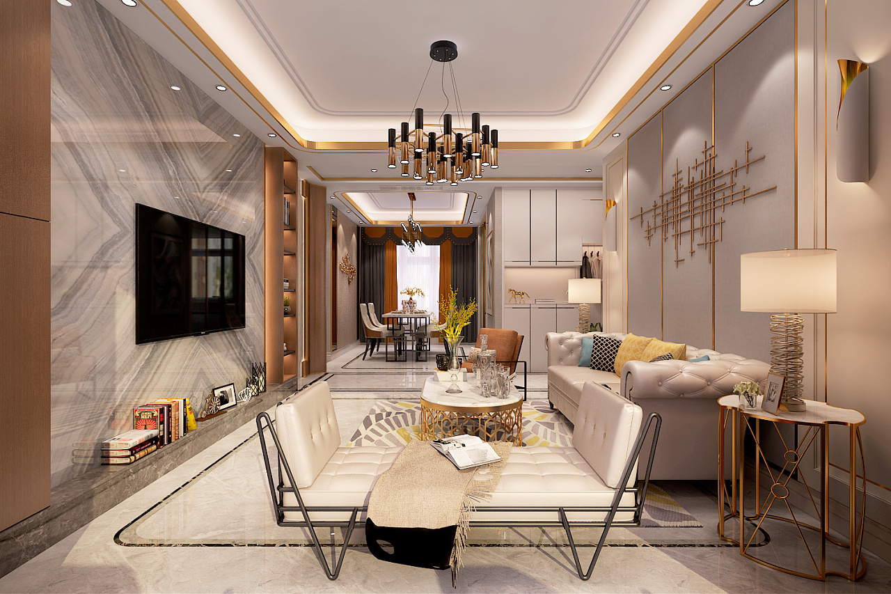 【保定金舍裝飾】未來花郡137平港式輕奢風(fēng)格效果圖 |空間|家裝設(shè)計|